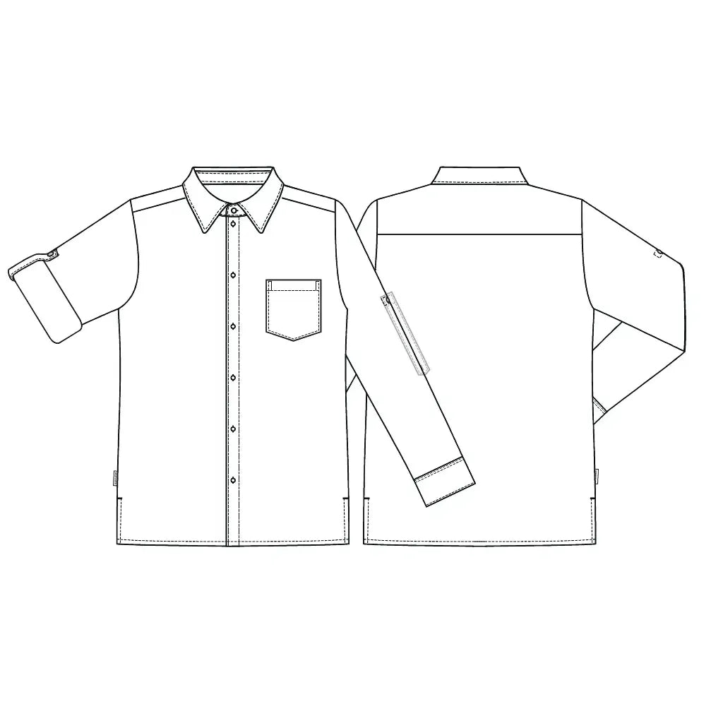 Kentaur 2520 men's long sleeve shirt in white, back