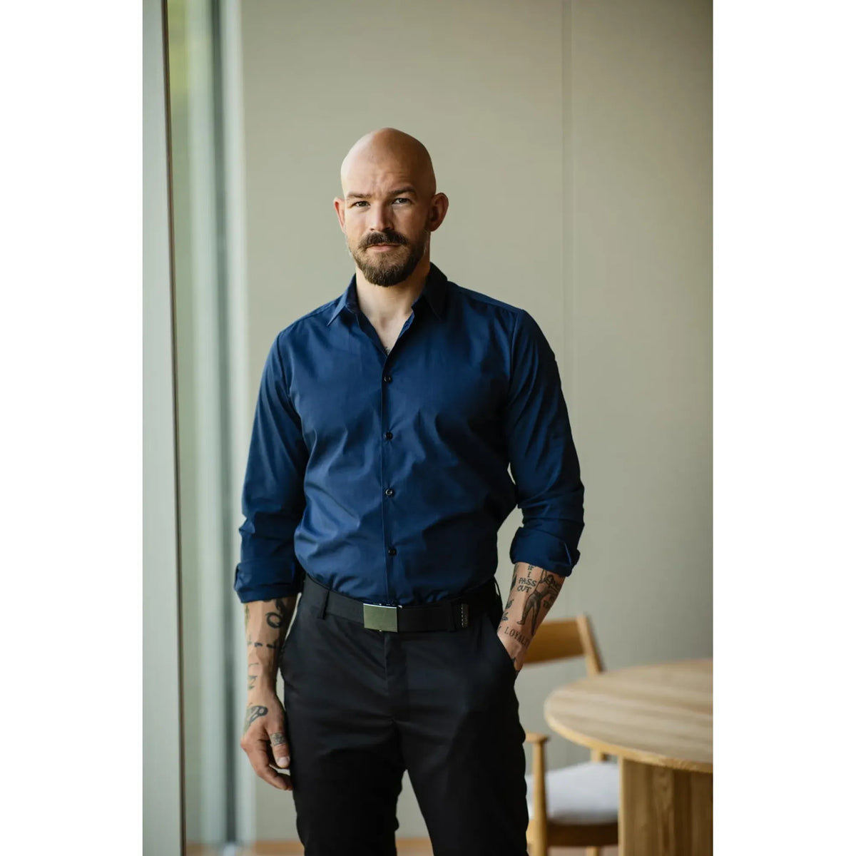 1013 navy unisex stretch shirt by Segers