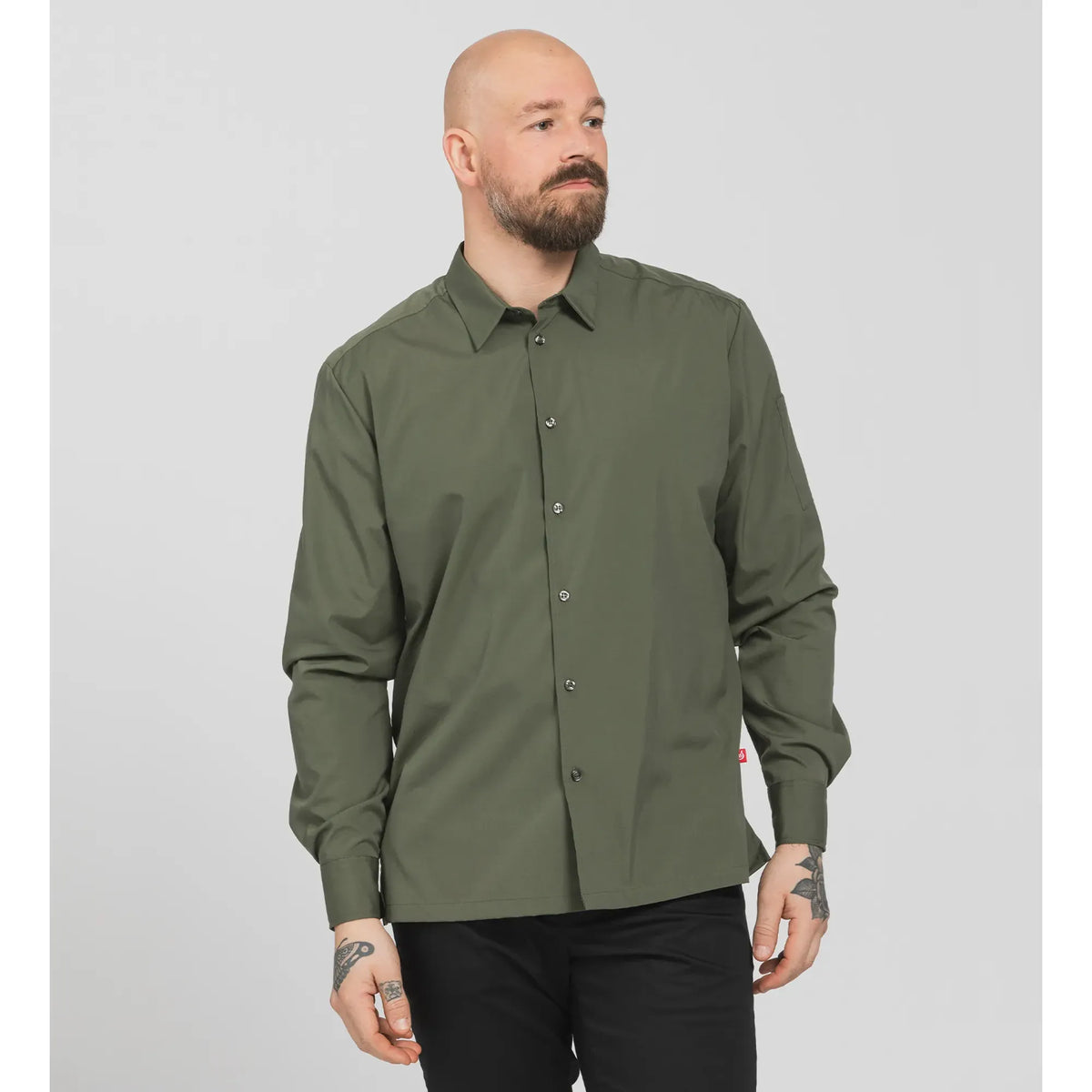 1013 olive green unisex stretch shirt by Segers
