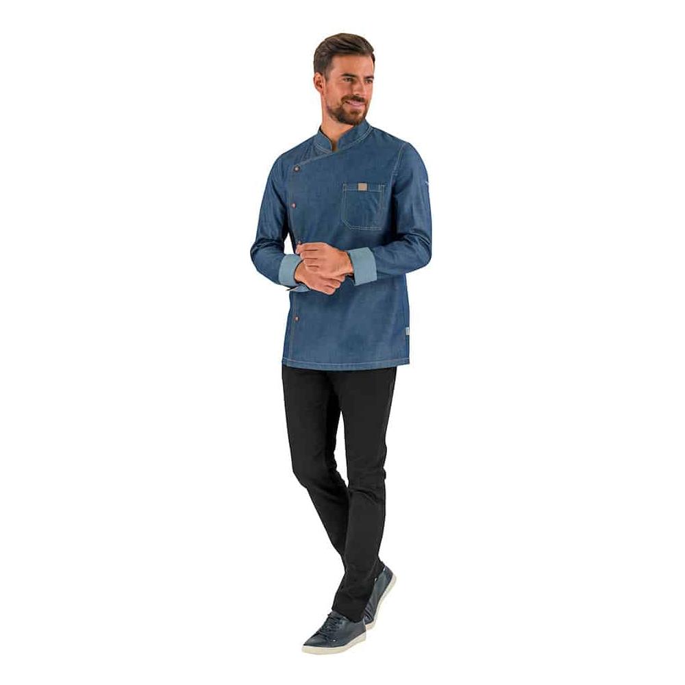 BROCA Chef Coat Long Sleeve Denim Blue