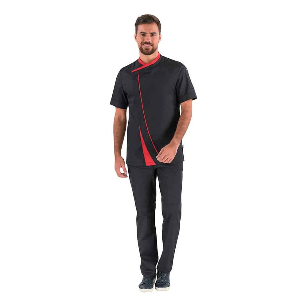 Parsley Men’s Short Sleeve Chef Jacket | Modern Contrast Style