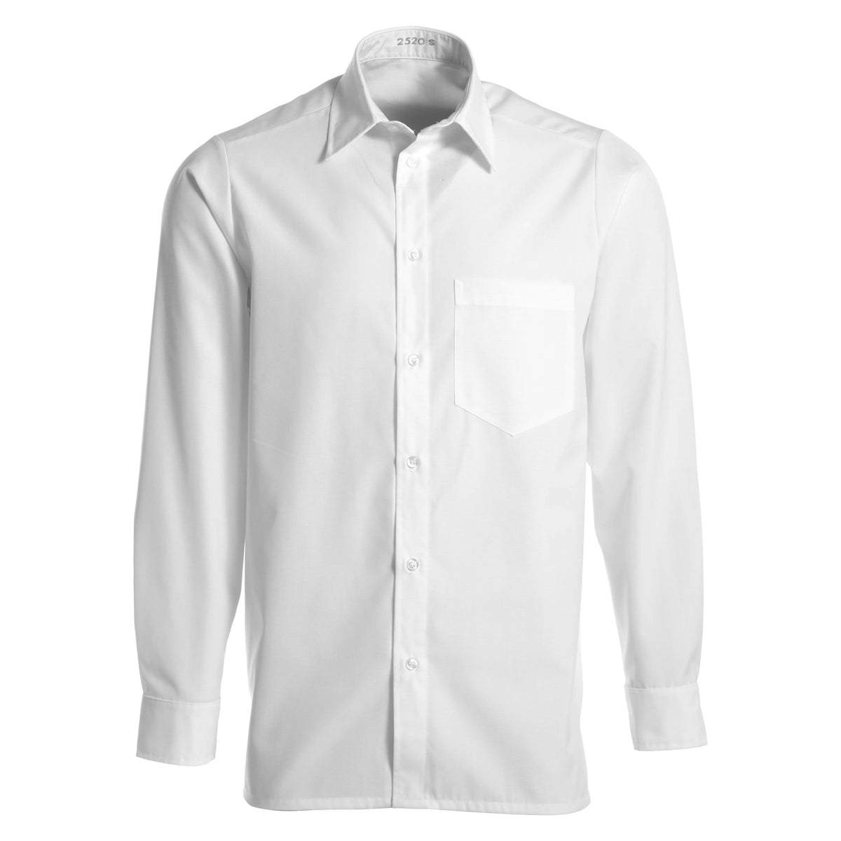 Kentaur 2520 men's long sleeve shirt in white, front