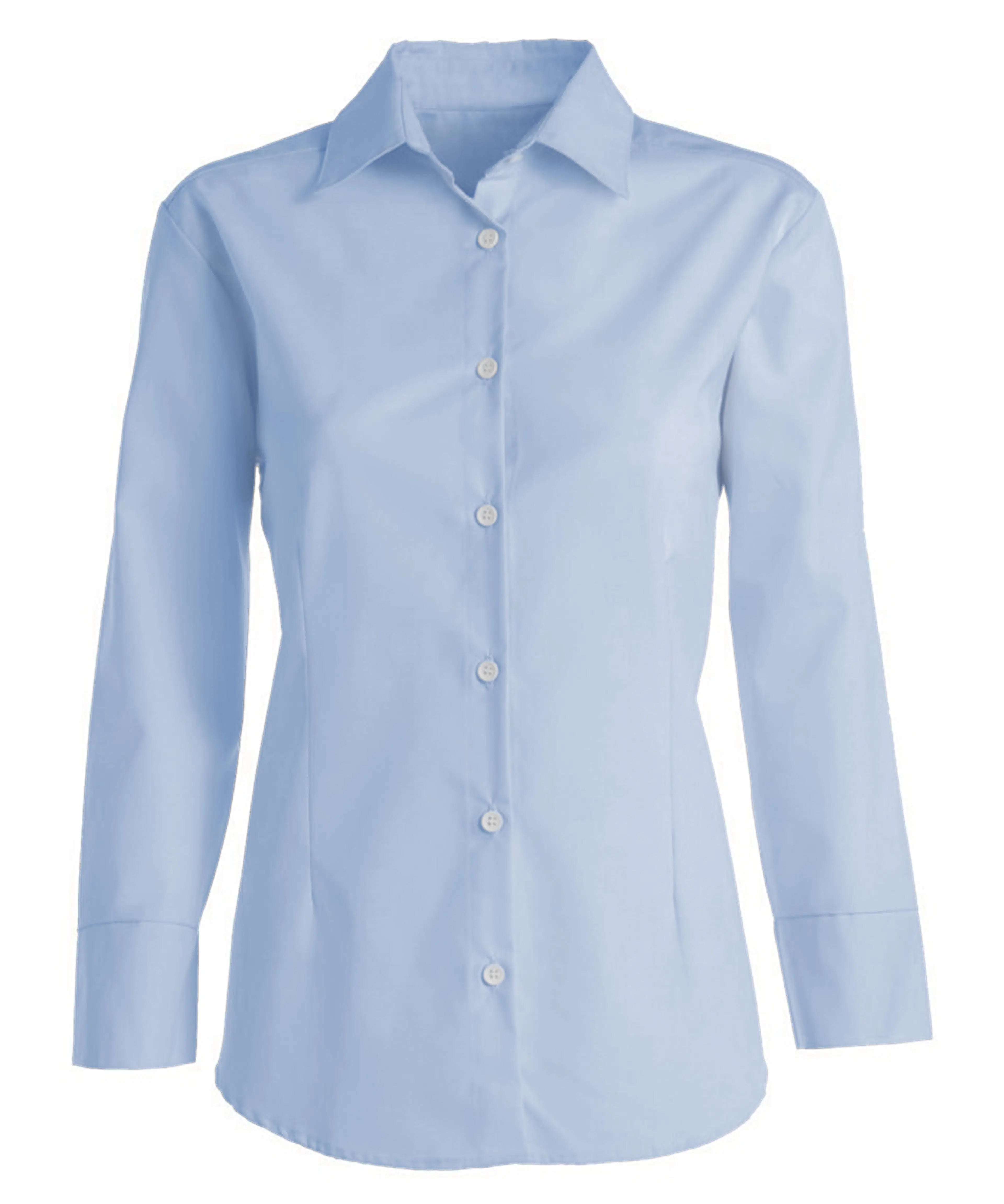 Kentaur 1568 women's 7/8 sleeve shirt in blue melange, front