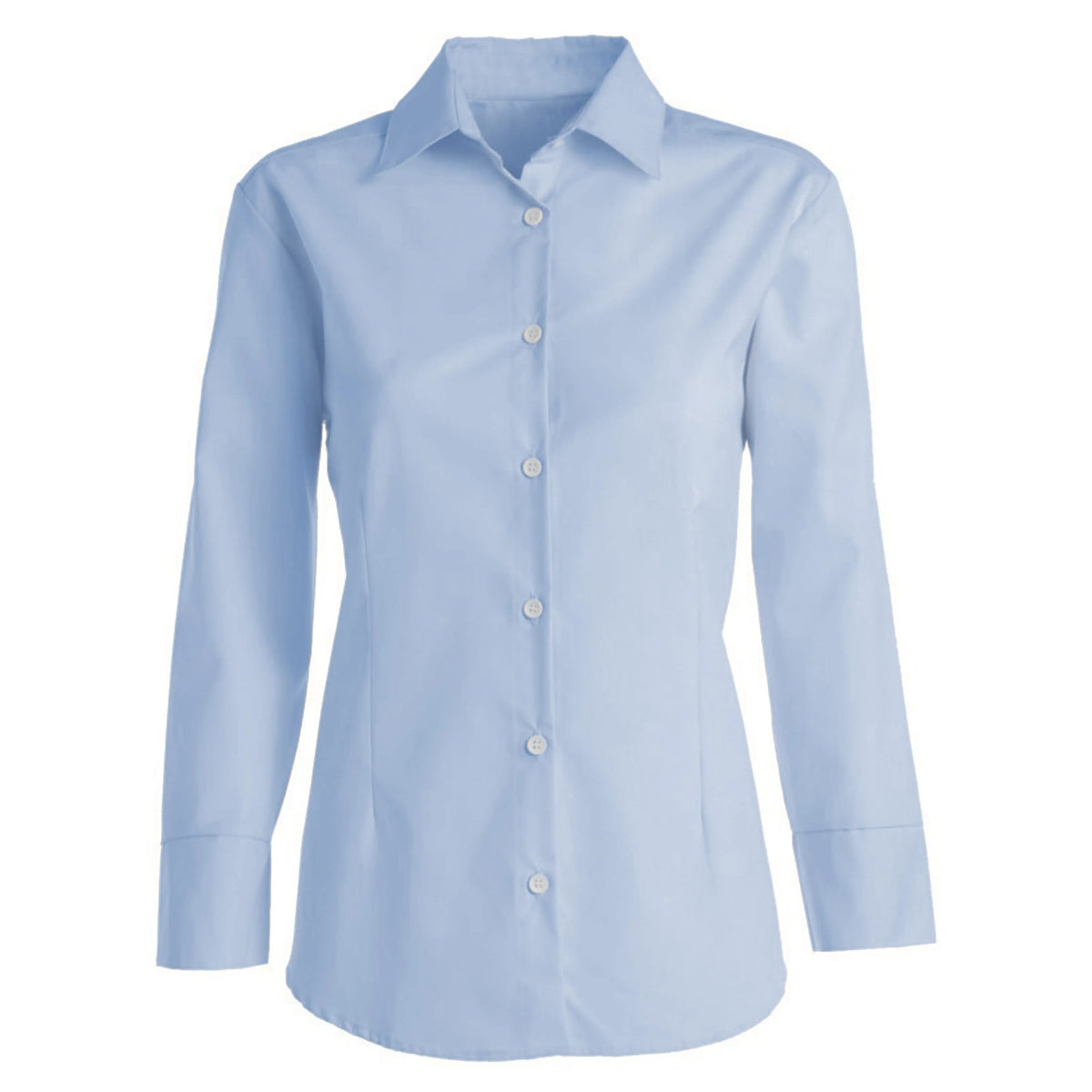 Kentaur 1568 women's 7/8 sleeve shirt in blue melange, front