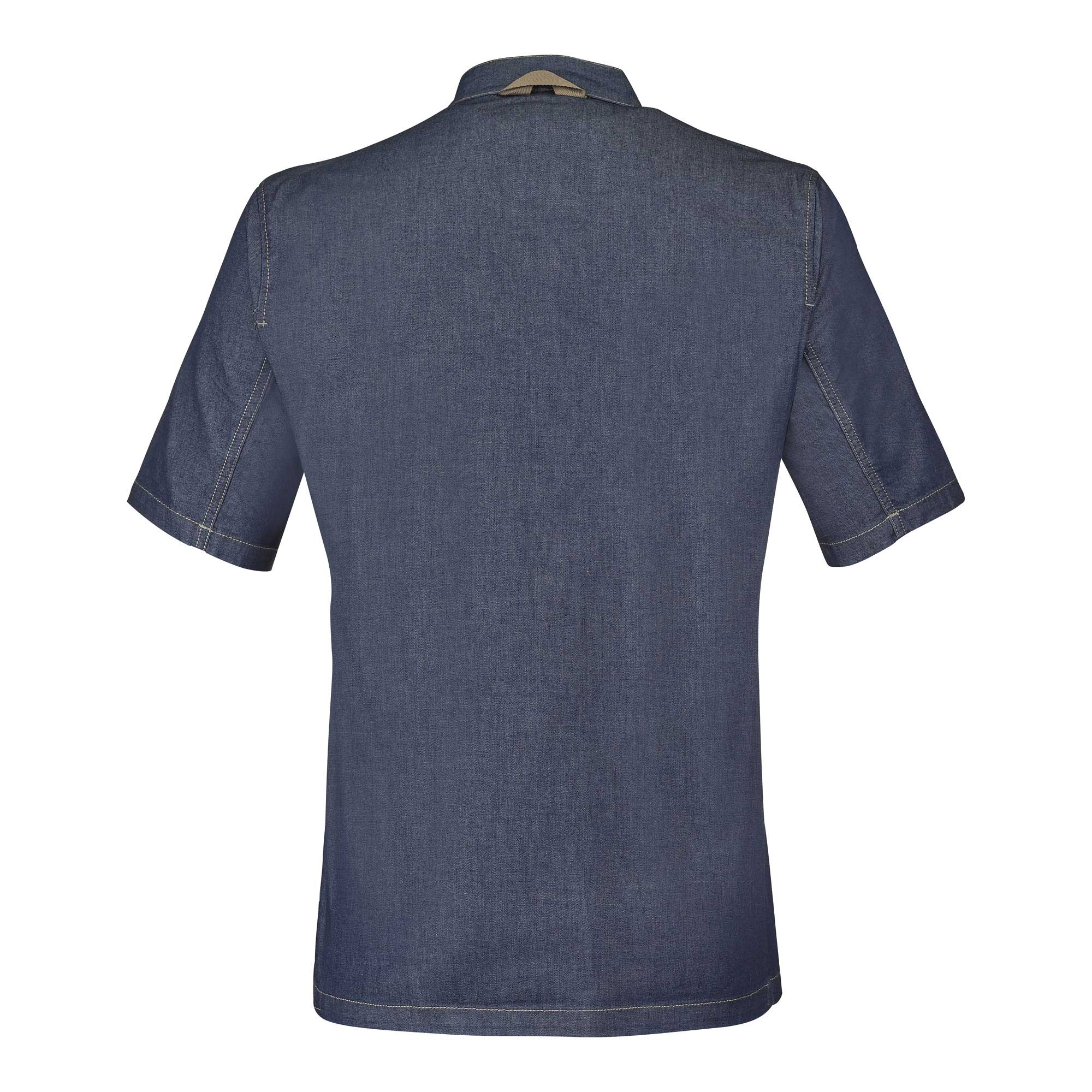 BIEVRE Chef Coat Short Sleeve Denim Blue