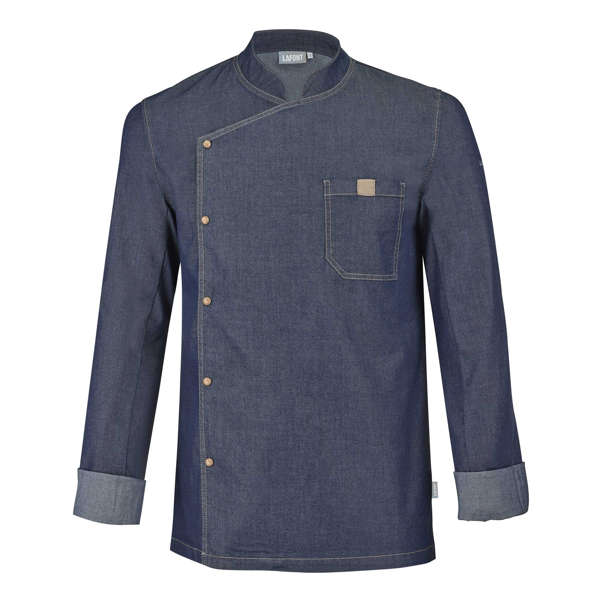 BROCA Chef Coat Long Sleeve Denim Blue