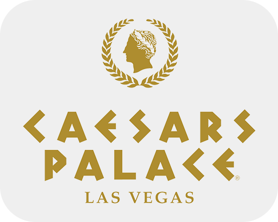 Caesars Palace Las Vegas logo with gold text on a white background