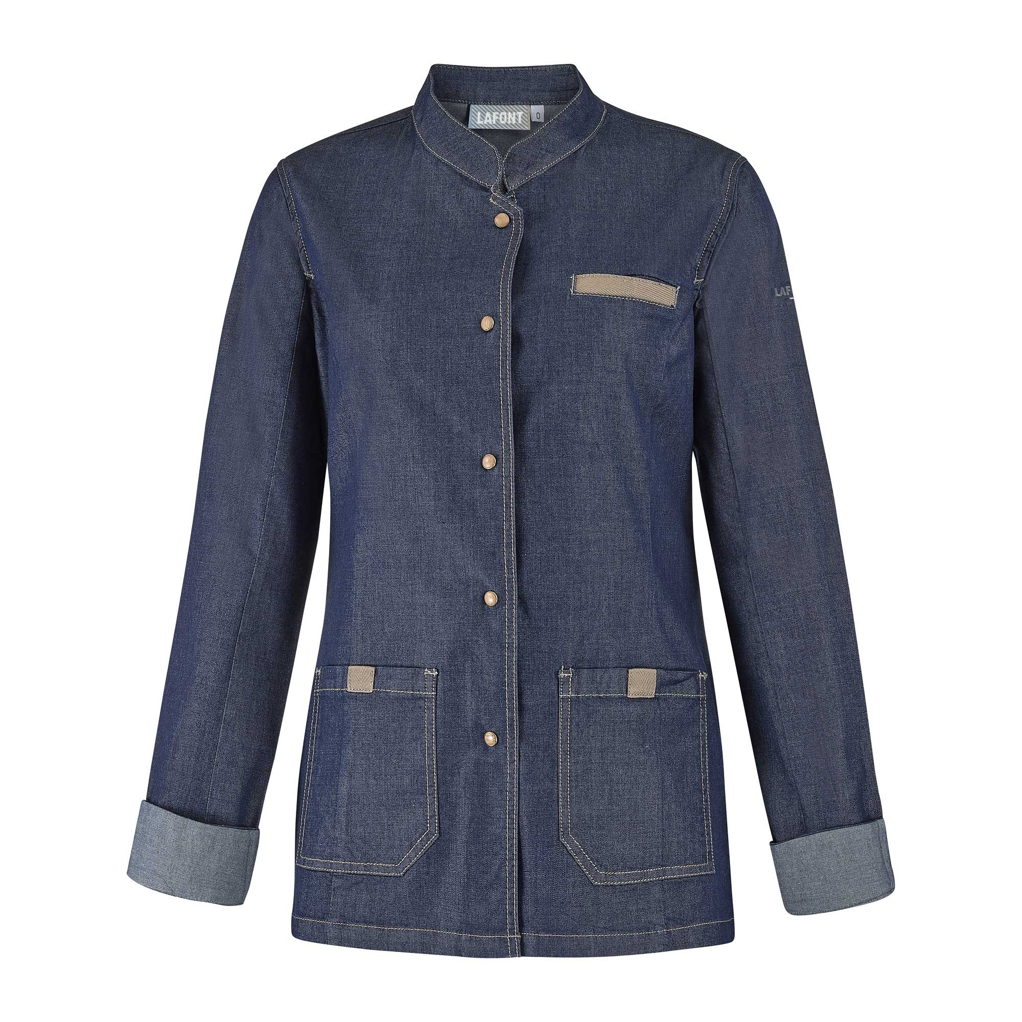 MONGE Chef Coat Long Sleeve Denim Blue