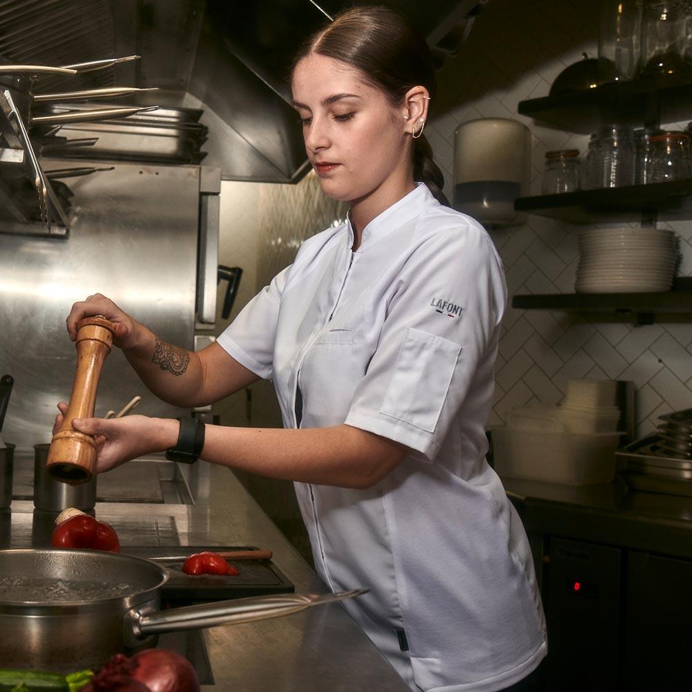 PEPPER2 Women's Short Seeve Chef Coat
