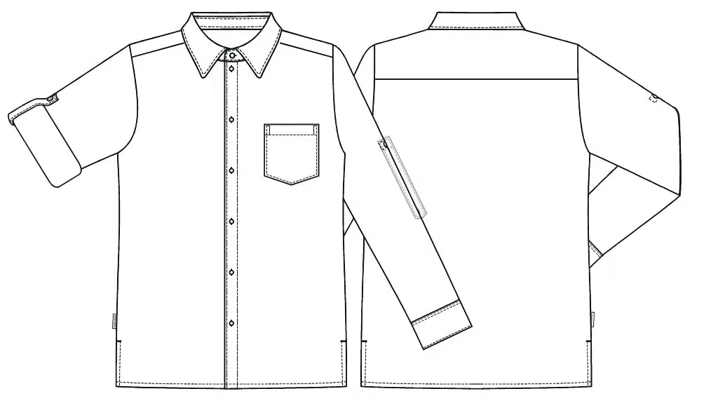 Kentaur 2520 men's long sleeve shirt in white, back