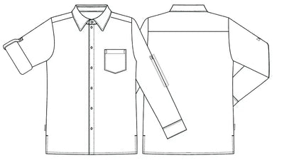 Kentaur 2520 men's long sleeve shirt in white, back