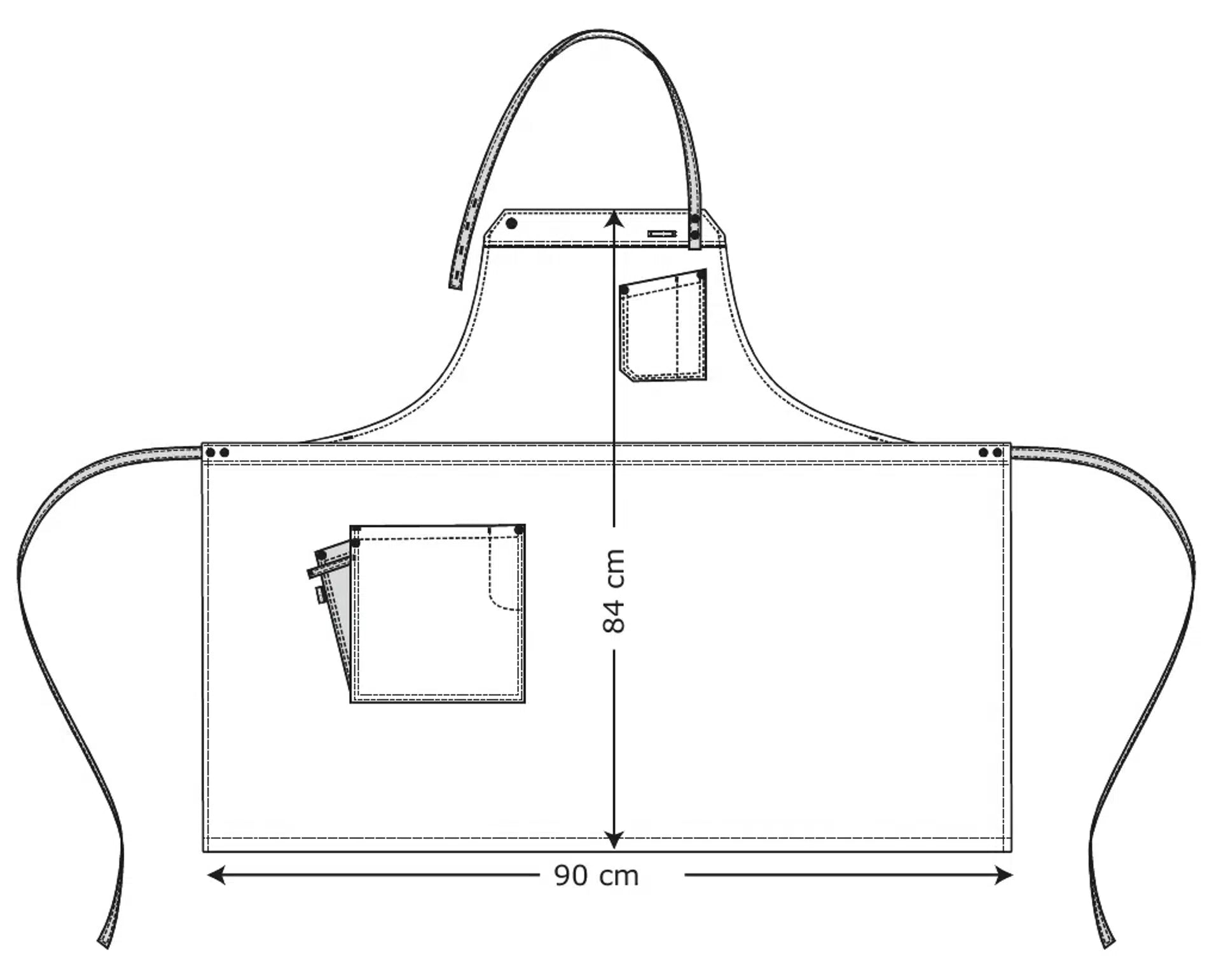 30360 Raw Bib Apron with Pockets