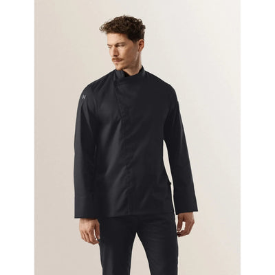 Arnoux Black  Chef Coat | Crossover Closure, Modern Fit