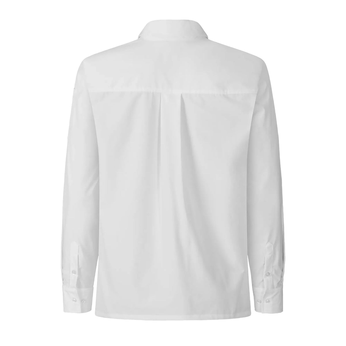 1013 white unisex stretch shirt, back, by Segers