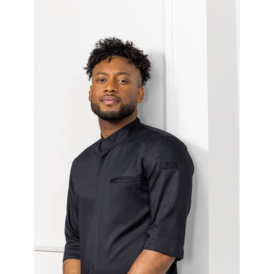 Fabian Black Men’s Chef Jacket | Slim Fit & Breathable Comfort