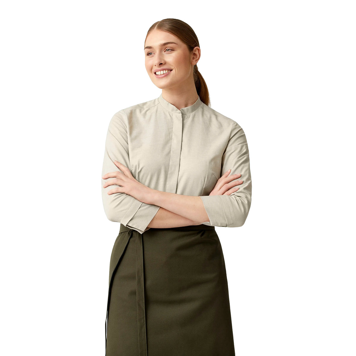 Kentaur 15478 women's Oxford shirt in sand, detail
