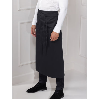 Nicolas Black Waist Apron | Fold-over Fabric Subtly Covers Waistband