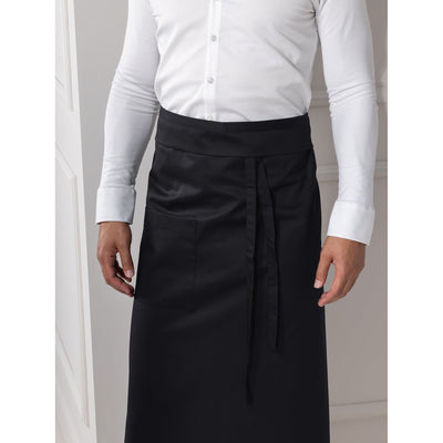 Nicolas Black Waist Apron | Fold-over Fabric Subtly Covers Waistband