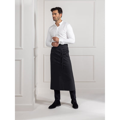 Nicolas Black Waist Apron | Fold-over Fabric Subtly Covers Waistband