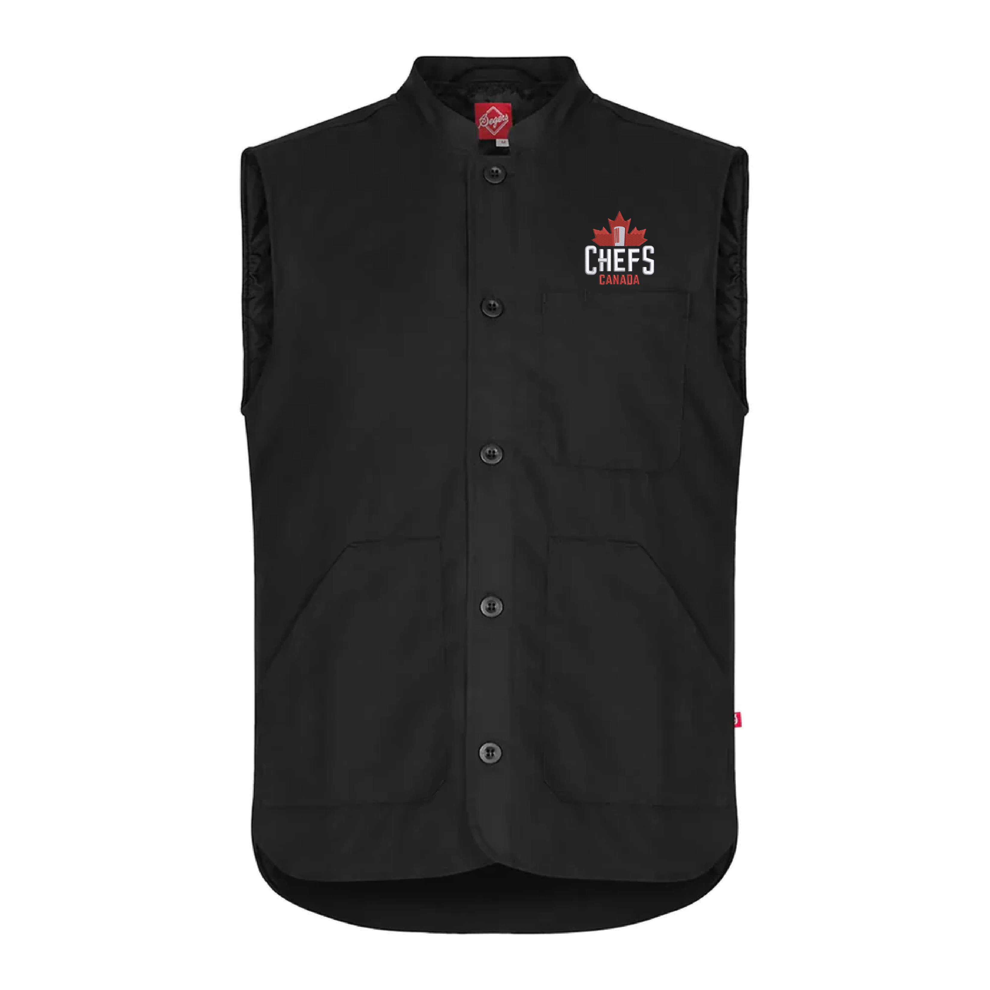 6539 Lined vest (Unisex) - Black Chefs Canada