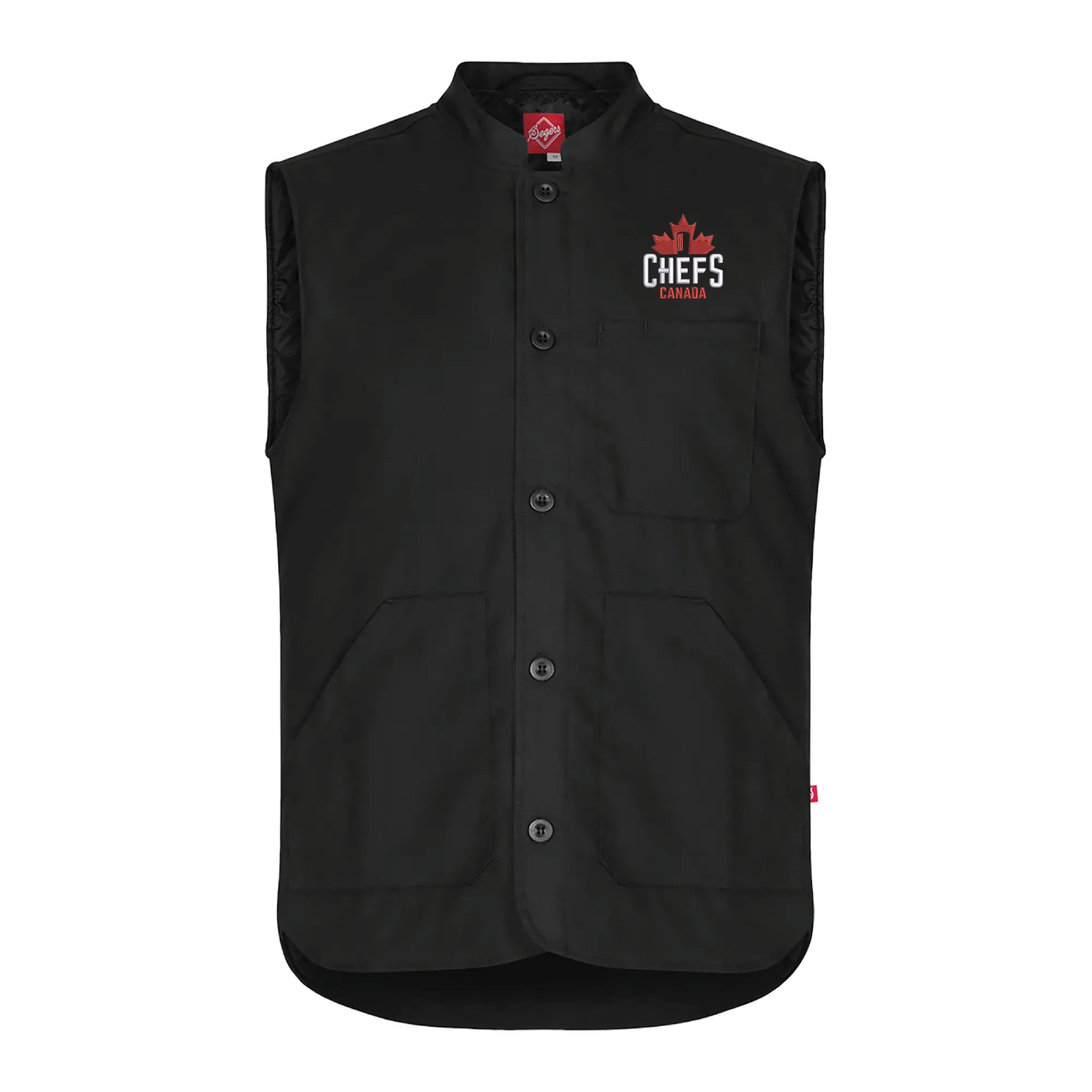 6539 Lined vest (Unisex) - Black Chefs Canada
