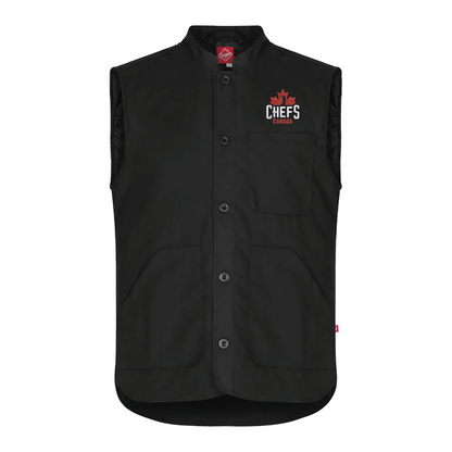 6539 Lined vest (Unisex) - Black Chefs Canada