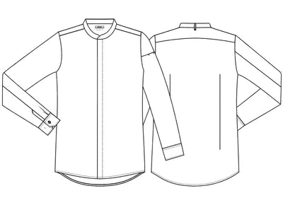 Kentaur 25478 men's Oxford shirt, technical drawing