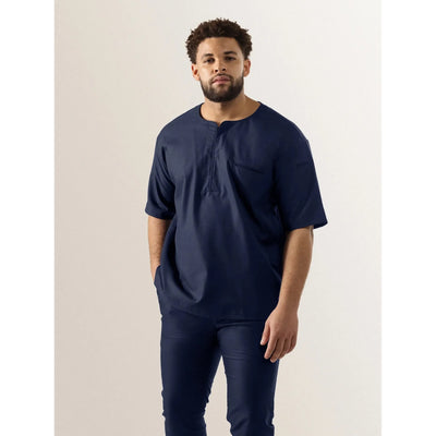 Norian Deep Blue Oversized Unisex T-shirt | Crew Neck