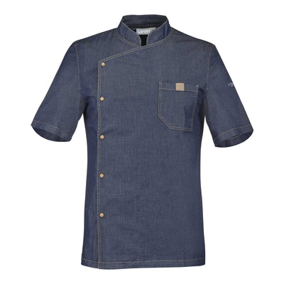 BIEVRE Chef Coat Short Sleeve Denim Blue