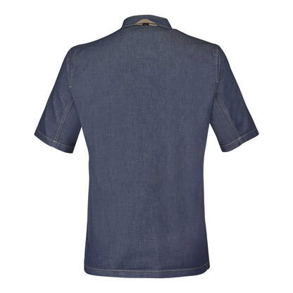 BIEVRE Chef Coat Short Sleeve Denim Blue