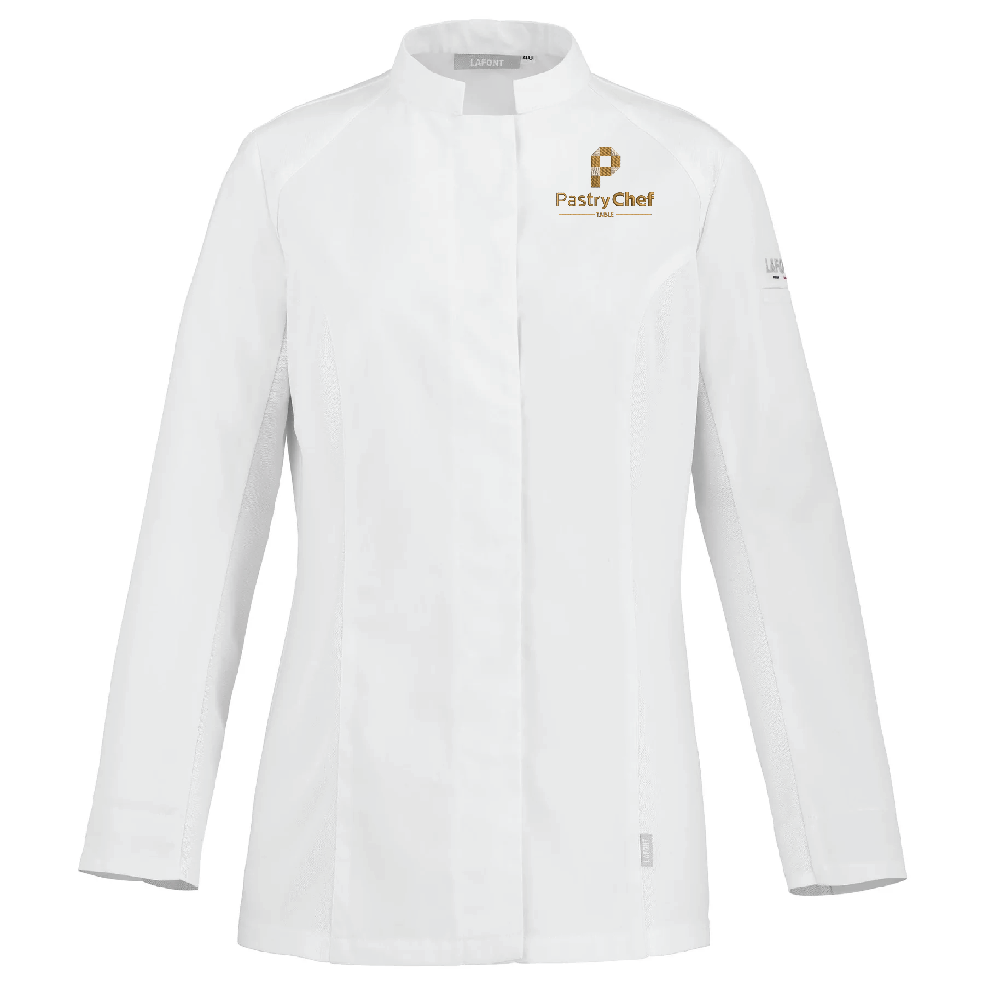 PEPPER2 Chef Coat Long Sleeve Womens Pastry Chef Table