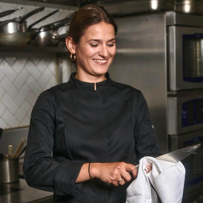 CRISTAL Women's Long Seeve Chef Coat