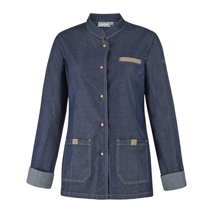 MONGE Chef Coat Long Sleeve Denim Blue