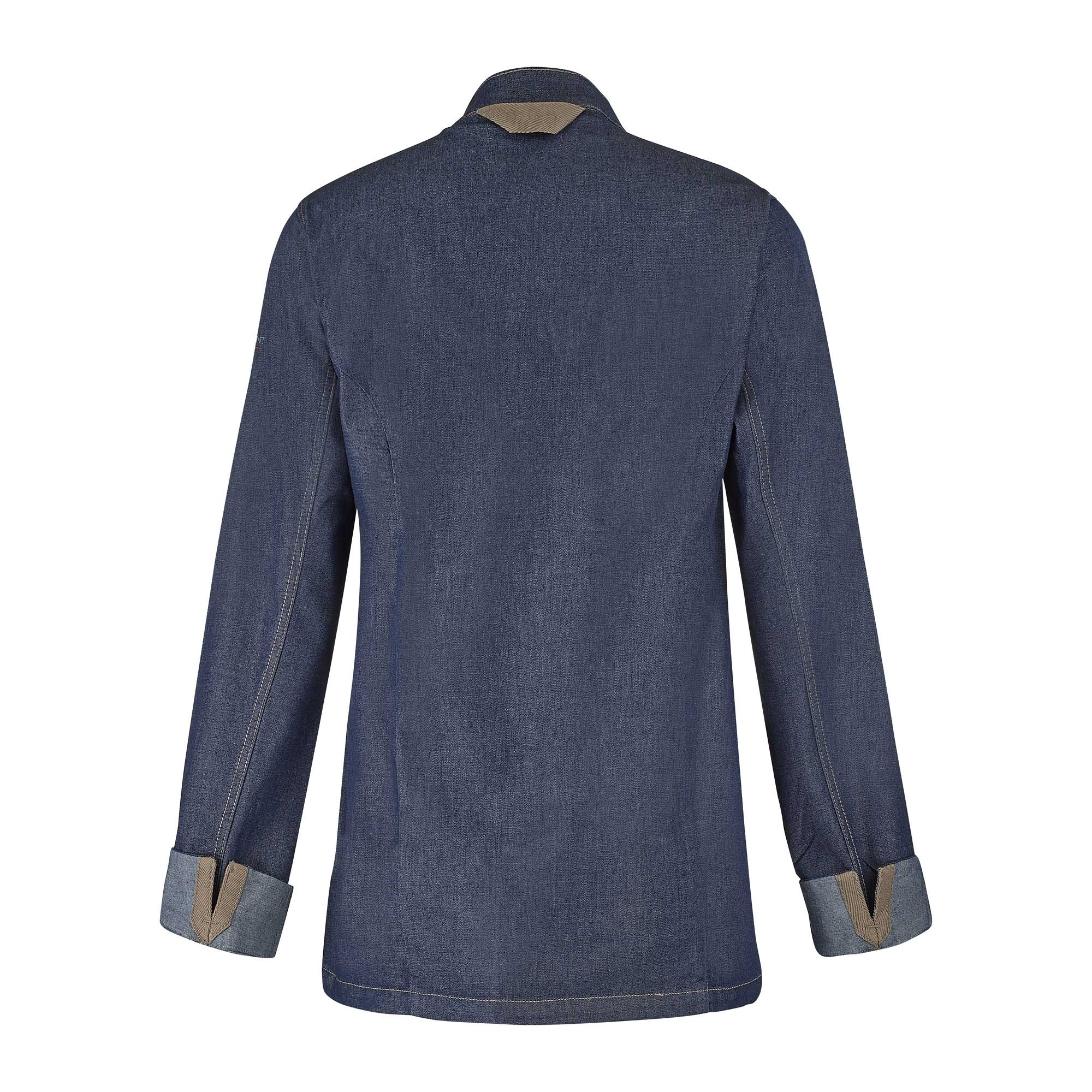 MONGE Chef Coat Long Sleeve Denim Blue