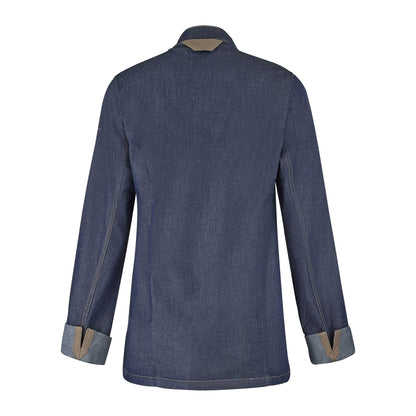 MONGE Chef Coat Long Sleeve Denim Blue