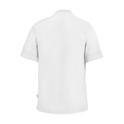 Lafont PARSLEY white, short sleeve men's chef coat, back view professional kitchen uniform.
