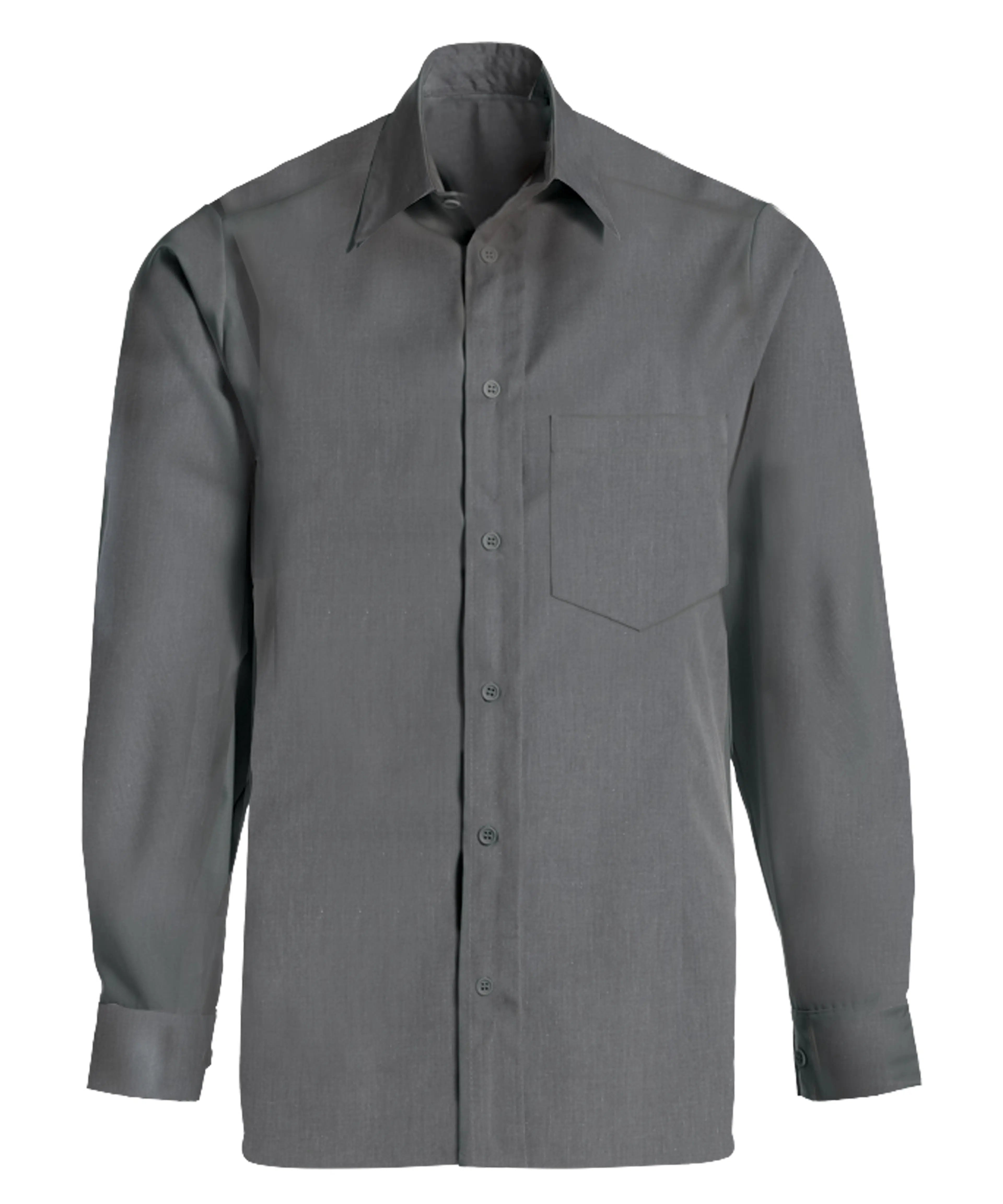 Kentaur 2520 men's long sleeve shirt in grey melange, front