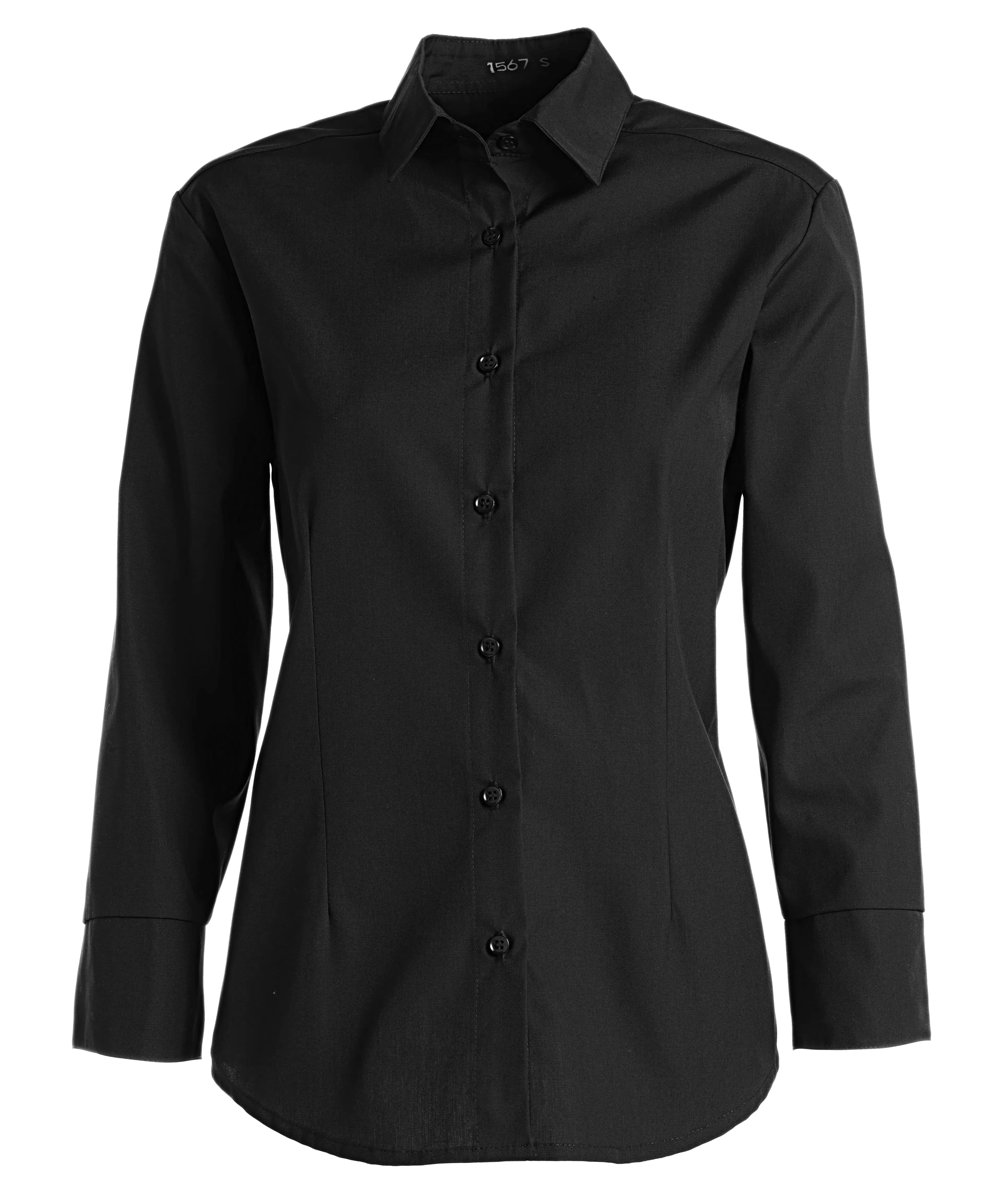 Kentaur 1568 women's 7/8 sleeve shirt in black, front